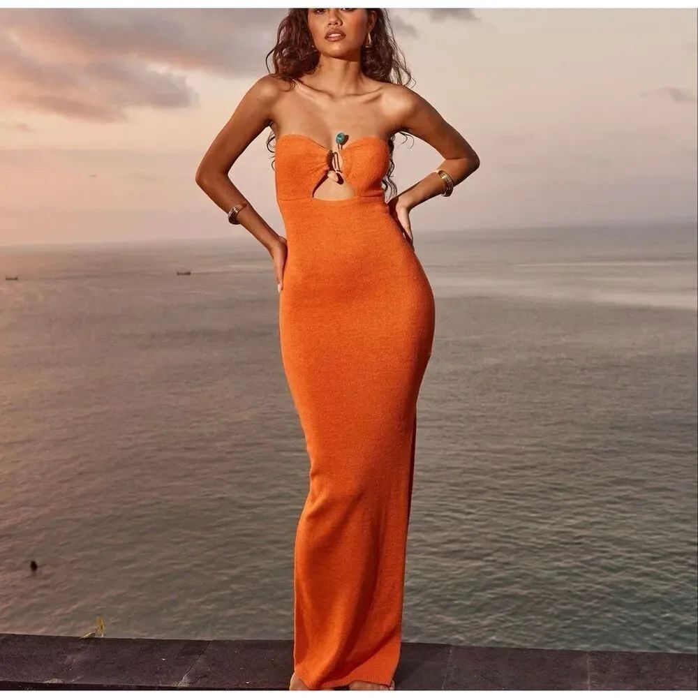 Favorite Daughter Maxi Sleeveless Dress | orange in Medium